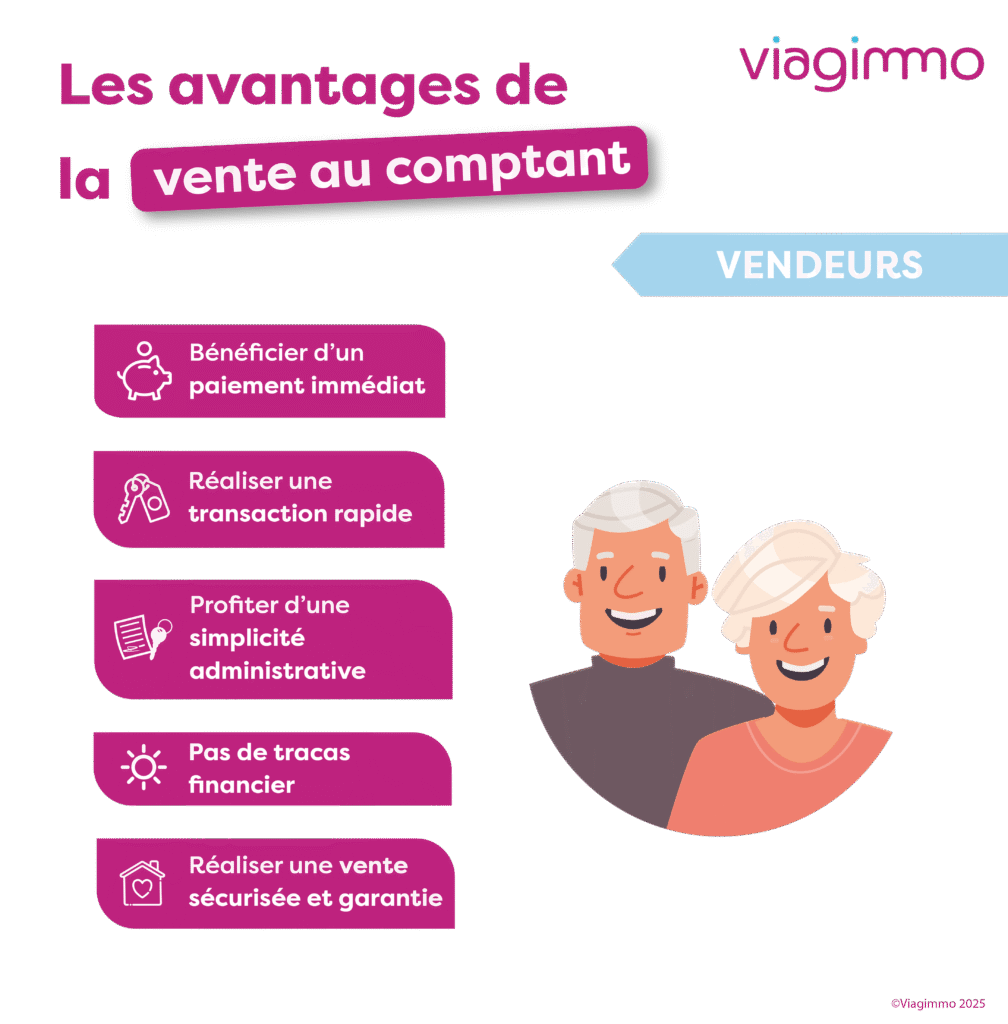 Vente au comptant infographie avantages vendeurs